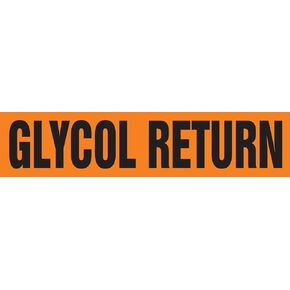 Accuform RPK363SSB Self-Stick "Glycol Return" Pipe Marker for 1-1/2" to 2" OD Pipe, Black on Orange, 1-1/2" H x 8" W