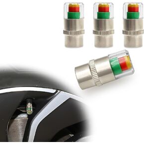 8pcs Universal Car Tire Pressure Monitor Valve Stem Caps Sensor Indicator, 3 Colors Alarm Tire Indicator, Universal Valve Stem Caps for Cars, for SUVs, Trucks