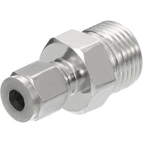 PATIKIL 1/8G x 8mm 304 Stainless Steel Compression Tube Fitting, Double Ferrules Compression Tube Fitting Straight Adapter Connect