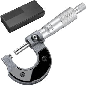 HOMGEN Outside Micrometer 0-25mm(0.01mm Graduations) Metric External Caliper with Zero Wrench High Outside Metric Micrometer Precision Machinist Tool for Work