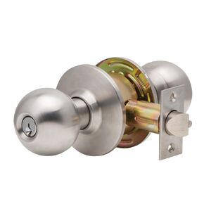 C2000-STRM-B-630-KDC Grade2 Storeroom Cylindrical Lock with Ball Knob Trim, 630, Satin Stainless Steel, 2 3/4" Backset