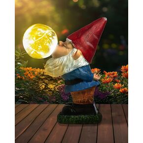 YODY Solar Garden Statues Outdoor Decor- Yard Decorations for Outside Clearance, Lawn Ornaments, Patio, Balcony- Funny Garden Gnomes with LED Light- Unique Birthday House Warming Gifts for Women, Mom