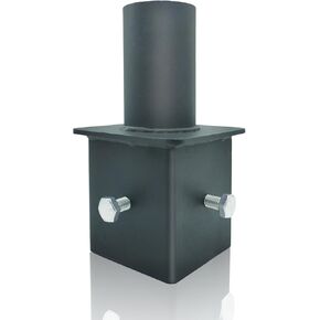 Light Pole Tenon Adapter for 4 Inch Square Pole, Metal 3.5" Square Slip Fitter Adapter with 2 3/8 Round Adaptor for Parking Lot Light, Outdoor Mount Bracket, Street Lights (4" Square Tenon Adapter)