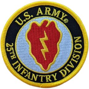 United States Army 25th Infantry Division, Full Color, Embroidered Patch with Iron-On Adhesive