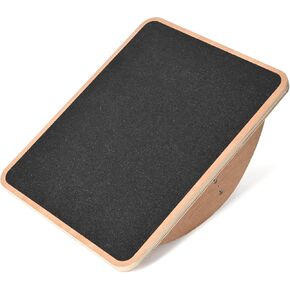 Standing Desk Anti Fatigue Mat Balance Board, Exercise Wooden Wobble Board Stability Rocker Perfect for Office, Workstation, Home, Gym, Kitchen (Basic)