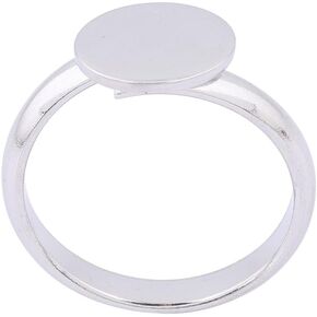 20pcs Stainless Steel Gold Plated 10mm Circle Pad Ring Bezel Blanks DIY Adjustable Fingerring Base Settings for Jewelry Making Supplies