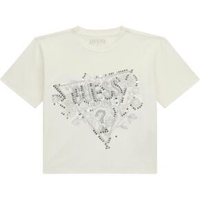 GUESS Girls' Eco Short Sleeve Sequin Logo T-Shirt