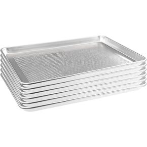 HARDURA Aluminum Perforated Baking Sheet Pan 18"L X 13"W X 1"H Cookie Sheet, 6Packs, For Oven in Bakery & Restaurant, Kitchen
