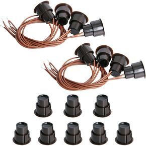 Aoje-Link RC-36 NC Recessed Wired Security Window Door Contact Sensor Alarm Magnetic Reed Switch for Home Security Access Control and Burglar Alarm Systems Brown 8pcs