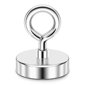 FINDMAG Neodymium Fishing Magnet, 1200LBS Rare Earth Magnets with Lifting Eye-Bolt, Strong Magnets Heavy Duty for Retrieving Items in Lake, Beach, Lawn, 3.84 inch(100 mm)