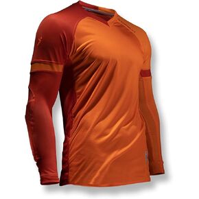 Storelli ExoShield Gladiator Goalkeeper Jersey, High-Impact Protection, Sweat-Wicking, Breathable Athletic Shirt for Soccer & Heavy-Duty Sports, Orange, Youth Large