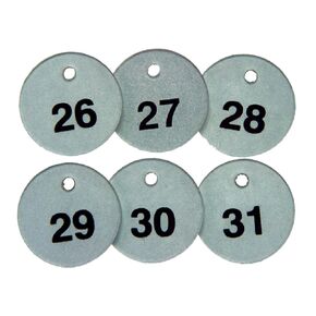 Accuform TDL154 Metal Identification Metal-Lite Tag, 101-125 Series, 1-1/2" Diameter, 1.5" x 1.5", Black on Reflective Silver (Pack of 25)