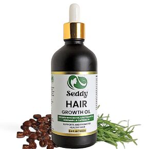 Seddy Hair Growth Oil with Caffeine, Rosemary, Castor, Biotin, Peppermint, Argan & Jojoba - 100% Pure & Natural Hair Strengthening Oil - 3.4 Fl. Oz (Pack of 1)