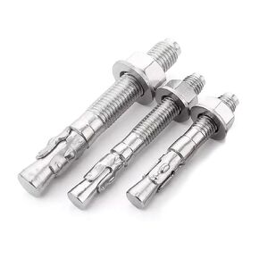 Concrete Anchor, 304 Stainless Wedge Anchors,304 Stainless Steel Concrete Anchors and Screws Kit Fastener for Concrete Cement Wall M6/8/10(3 Size)