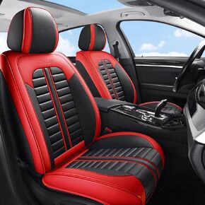 Car Seat Covers Full Set Leather, Luxury Universal Automotive Vehicle Seat Cover for Cars SUV Pick-up Trucks, Heavy Duty Waterproof Seat Protector Pink Car Accessories Interior,Pink and White