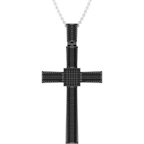 Dazzlingrock Collection 0.75 Carat (ctw) Round Black Diamond Hip Hop Men's Cross Pendant 3/4 CT in Saudi Arabia