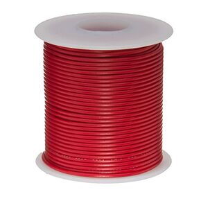 Remington Industries 22UL1007SLDRED UL1007 22 AWG Gauge Solid Hook-Up Wire, 300V, 0.0253" Diameter, 100' Length, Red