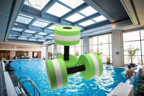 Water Aerobic Exercise Foam Dumbbell Pool Resistance,Water Aqua Fitness Barbells Hand Bar Exercises Equipment for Weight Loss (Set of 2) in Saudi Arabia