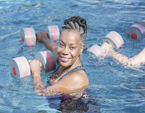 Water Aerobic Exercise Foam Dumbbell Pool Resistance,Water Aqua Fitness Barbells Hand Bar Exercises Equipment for Weight Loss (Set of 2) in Saudi Arabia