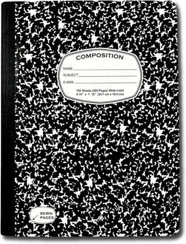 AUKSales Composition Notebook Wide Ruled Composition Notebook, 3 Pack, 9-3/4" x 7-1/2", 100 Sheets, Black Marble Notebook School Notebook, Composition Notebooks for School College & Office Supplies in Saudi Arabia