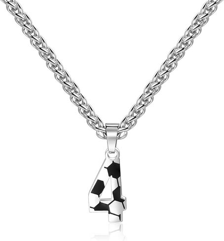 Lantine Football Number Necklace for Boys No. 1-100 Number Pendant Stainless Steel Number Chain 55 mm Chain Football Gifts for Boys and Girls in Saudi Arabia