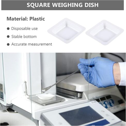 iplusmile Food Scale Bowl Food Scale Bowl 50pcs Weighing Boat Professional Lab Scale Square Dish Boat Powders Liquids Mixing Weighing Tray for Home Shop 7ml Chemistry Weigh Boat Weigh Trays in Kuwait