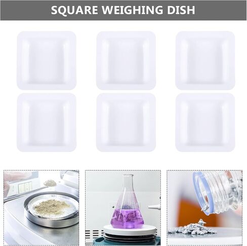 iplusmile Food Scale Bowl Food Scale Bowl 50pcs Weighing Boat Professional Lab Scale Square Dish Boat Powders Liquids Mixing Weighing Tray for Home Shop 7ml Chemistry Weigh Boat Weigh Trays in Kuwait
