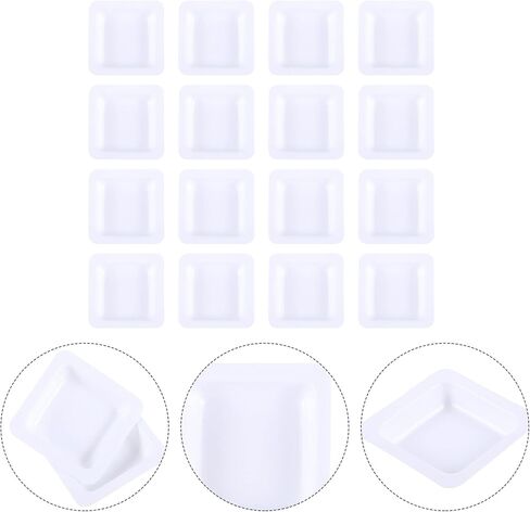 iplusmile Food Scale Bowl Food Scale Bowl 50pcs Weighing Boat Professional Lab Scale Square Dish Boat Powders Liquids Mixing Weighing Tray for Home Shop 7ml Chemistry Weigh Boat Weigh Trays in Kuwait