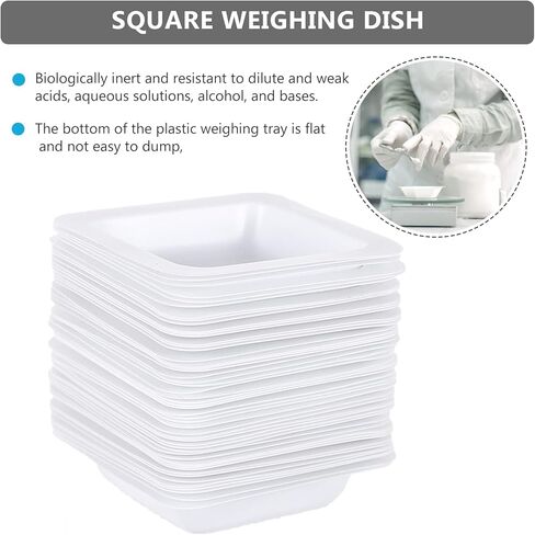 iplusmile Food Scale Bowl Food Scale Bowl 50pcs Weighing Boat Professional Lab Scale Square Dish Boat Powders Liquids Mixing Weighing Tray for Home Shop 7ml Chemistry Weigh Boat Weigh Trays in Kuwait