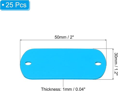 PATIKIL 25pcs Metal Stamping Blanks, Rectangle Stamping Tags Blanks Aluminum Plate DIY Name Tags 5x3cm Metal Engraving Blanks for Laser Engraving Stamping Craft Dog ID Tags, Hot Pink in Saudi Arabia