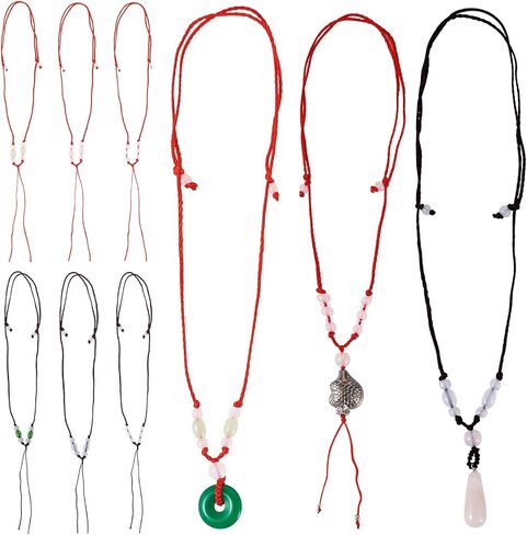 Beadthoven 20pcs 10 Colors Jade Ropes Braided Necklace Cord Rope Gemstone Pendant Holder Ropes Nylon Strings Cord for Jewelry Making Emerald Rope DIY Craft Supplies in Saudi Arabia