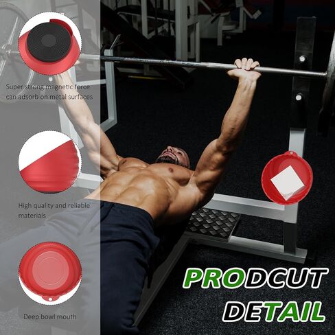 Gym Chalk Bowl Container Magnetic Chalk Holder Black Weightlifting Workout Gym Chalk Blocks Storage Bowl Gym Accessories in Saudi Arabia