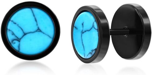 Beaux Bijoux Men's Round Stud Earrings in Stainless Steel - Hypoallergenic Earrings for Men - Unique Round Earrings for Him in Saudi Arabia