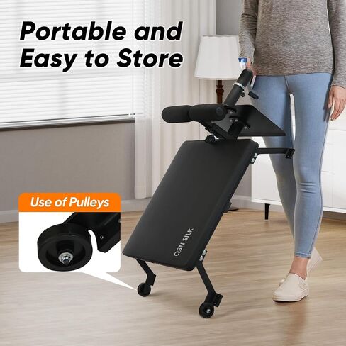 Nordic Curl Machine, Hamstring Curl Bench, Compact Glute Bench with wheels, Home Gym Equipment for Leg Workouts in Saudi Arabia