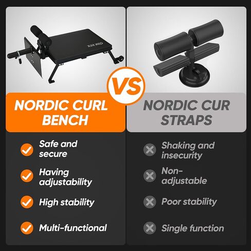 Nordic Curl Machine, Hamstring Curl Bench, Compact Glute Bench with wheels, Home Gym Equipment for Leg Workouts in Saudi Arabia