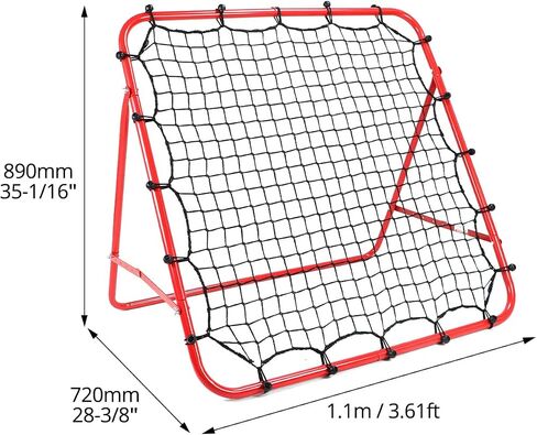QWORK كرة القدم المحمولة - 3.3 × 3.3FT شبكة مناسبة لجميع الأحوال الجوية وإطار فولاذي، شبكة عالية الشد، زوايا قابلة للتعديل، قابلة للطي السريع، أداة تدريب رياضية متعددة، للمراهقين وجميع الأعمار، تدريب كرة القدم in Saudi Arabia