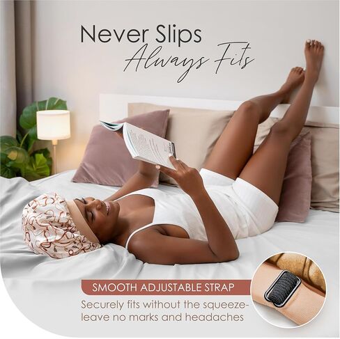 كابورد ساتان بونيه مبطن للنوم قبعة صغيرة من الخيزران أغطية الرأس جعد الشعر الطبيعي قبعة الممرضة للنساء والرجال in Kuwait