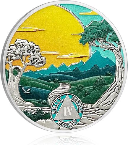 CHURYUML 12 Year Sobriety Coin Nature Landscape Sobriety Chip Sobriety Gifts for Women Men AA Coins Recovery Medallions Alcoholics Anonymous Addiction Recovery Gifts Affirmation Token in Saudi Arabia