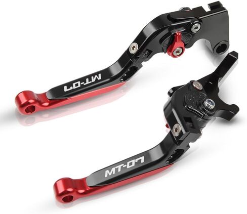 مقابض مقود الدراجة النارية MT-07 متوافقة مع MT-07 MT 07 FZ-07 FZ07 2014-2022 7/8 بوصة مقبض يدوي من الألومنيوم باستخدام الحاسب الآلي مقبض يد مطاطي غير قابل للانزلاق (أسود) in Saudi Arabia
