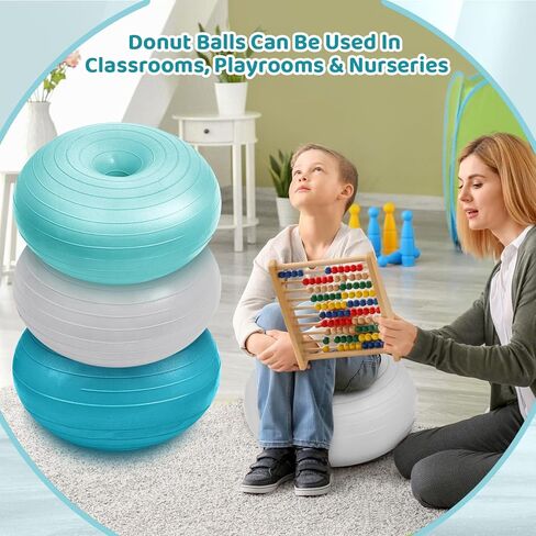 Lewtemi 6 Pcs Flexible Seating for Classroom Elementary Yoga Ball Chairs for Kids Inflatable Yoga Ball Office Chair Stability Balance Trainer with Black Inflator Student Desk Chair (Hippie Boho Color) in Kuwait