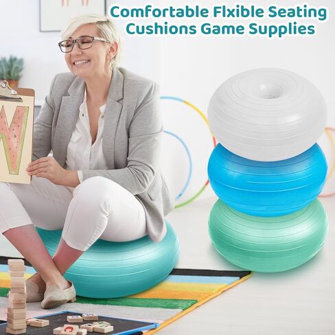 Lewtemi 6 Pcs Flexible Seating for Classroom Elementary Yoga Ball Chairs for Kids Inflatable Yoga Ball Office Chair Stability Balance Trainer with Black Inflator Student Desk Chair (Hippie Boho Color) in Kuwait