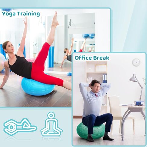 Lewtemi 6 Pcs Flexible Seating for Classroom Elementary Yoga Ball Chairs for Kids Inflatable Yoga Ball Office Chair Stability Balance Trainer with Black Inflator Student Desk Chair (Hippie Boho Color) in Kuwait