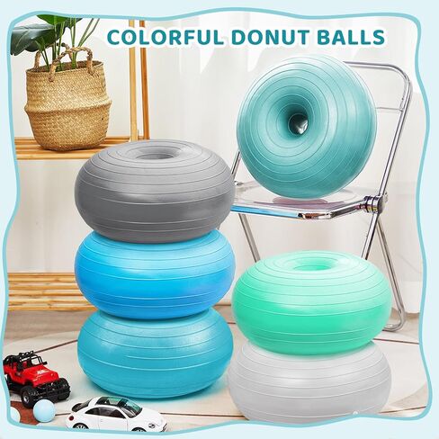 Lewtemi 6 Pcs Flexible Seating for Classroom Elementary Yoga Ball Chairs for Kids Inflatable Yoga Ball Office Chair Stability Balance Trainer with Black Inflator Student Desk Chair (Hippie Boho Color) in Kuwait