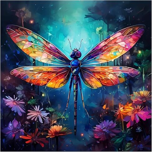 FHBUBPUP Dragonfly Diamond Painting Kits for Adults, Lake Landscape Diamond Art for Beginners, 5D DIY Full Drill Round Gem Art Craft Home Wall Decor Gift 12x16 inch in Saudi Arabia