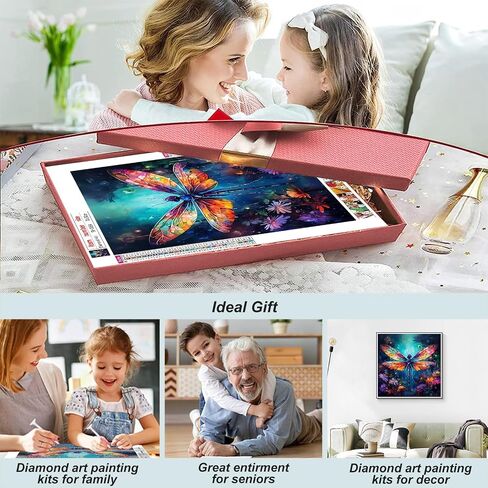 FHBUBPUP Dragonfly Diamond Painting Kits for Adults, Lake Landscape Diamond Art for Beginners, 5D DIY Full Drill Round Gem Art Craft Home Wall Decor Gift 12x16 inch in Saudi Arabia