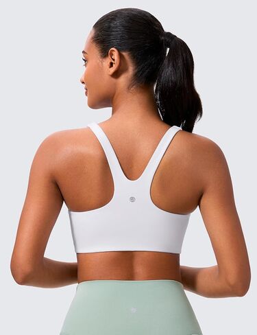حمالات صدر رياضية من CRZ YOGA Butterlift برقبة مربعة مزدوجة مبطنة للنساء - حمالة صدر يوغا لاسلكية على شكل حرف V للتمارين الرياضية غير مبطنة in Saudi Arabia