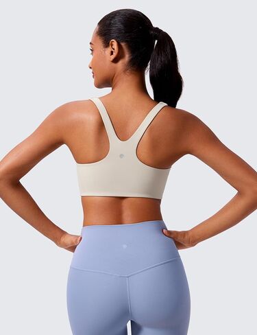 حمالات صدر رياضية من CRZ YOGA Butterlift برقبة مربعة مزدوجة مبطنة للنساء - حمالة صدر يوغا لاسلكية على شكل حرف V للتمارين الرياضية غير مبطنة in Saudi Arabia