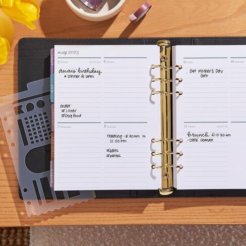 Erin Condren A5 Weekly Life Planner Ring Agenda (Jan 2025 - Dec 2025) | 12-Month Planner with Monthly Calendar | 6-Ring Refillable | Wisteria Cover, Bold Blooms Interior | Compact Vertical Layout in Saudi Arabia
