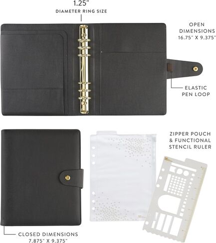 Erin Condren A5 Weekly Life Planner Ring Agenda (Jan 2025 - Dec 2025) | 12-Month Planner with Monthly Calendar | 6-Ring Refillable | Wisteria Cover, Bold Blooms Interior | Compact Vertical Layout in Saudi Arabia