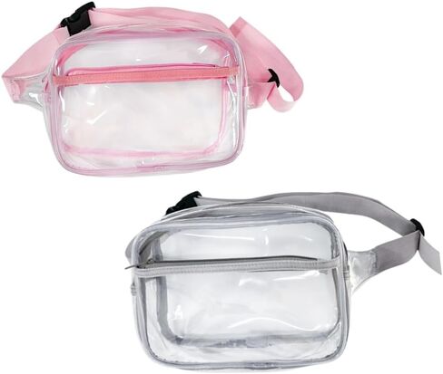 TotePrint Waterproof Transparent Black and White Packs for Women and Men,Clear Belt Bag with Adjustable Strap,Crossbody Bag Waist Bag Clear Purse for Shopping,Concerts,Stadium in Saudi Arabia